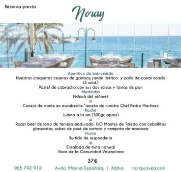 Menú ‘Xabia al Plat Primavera’ Restaurante Noray