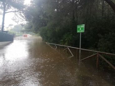 Inundación en la zona Costa Nova