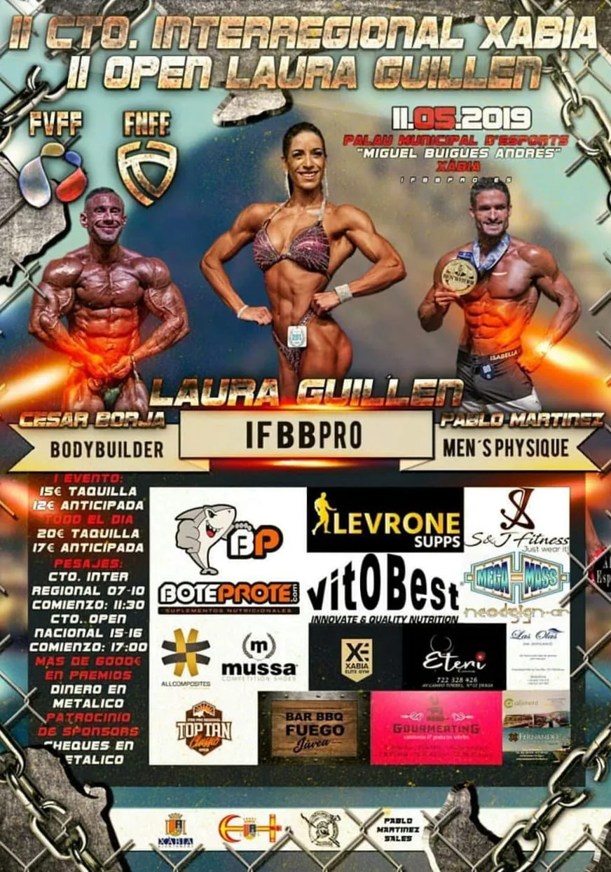 Cartel II Campeonato Interregional de Fisioculturismo y II Open Nacional Laura Guillén