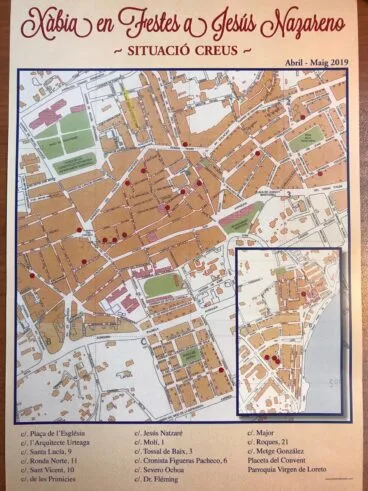 Mapa de ubicación de las cruces 2019
