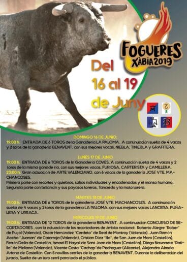 Actos Taurinos Fogueres 2019