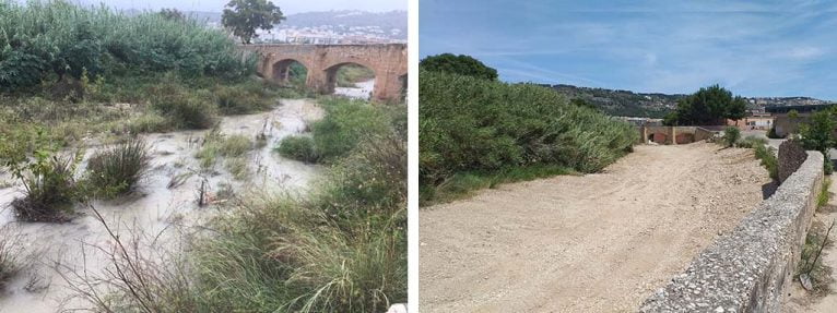 Before and after the Gorgos River