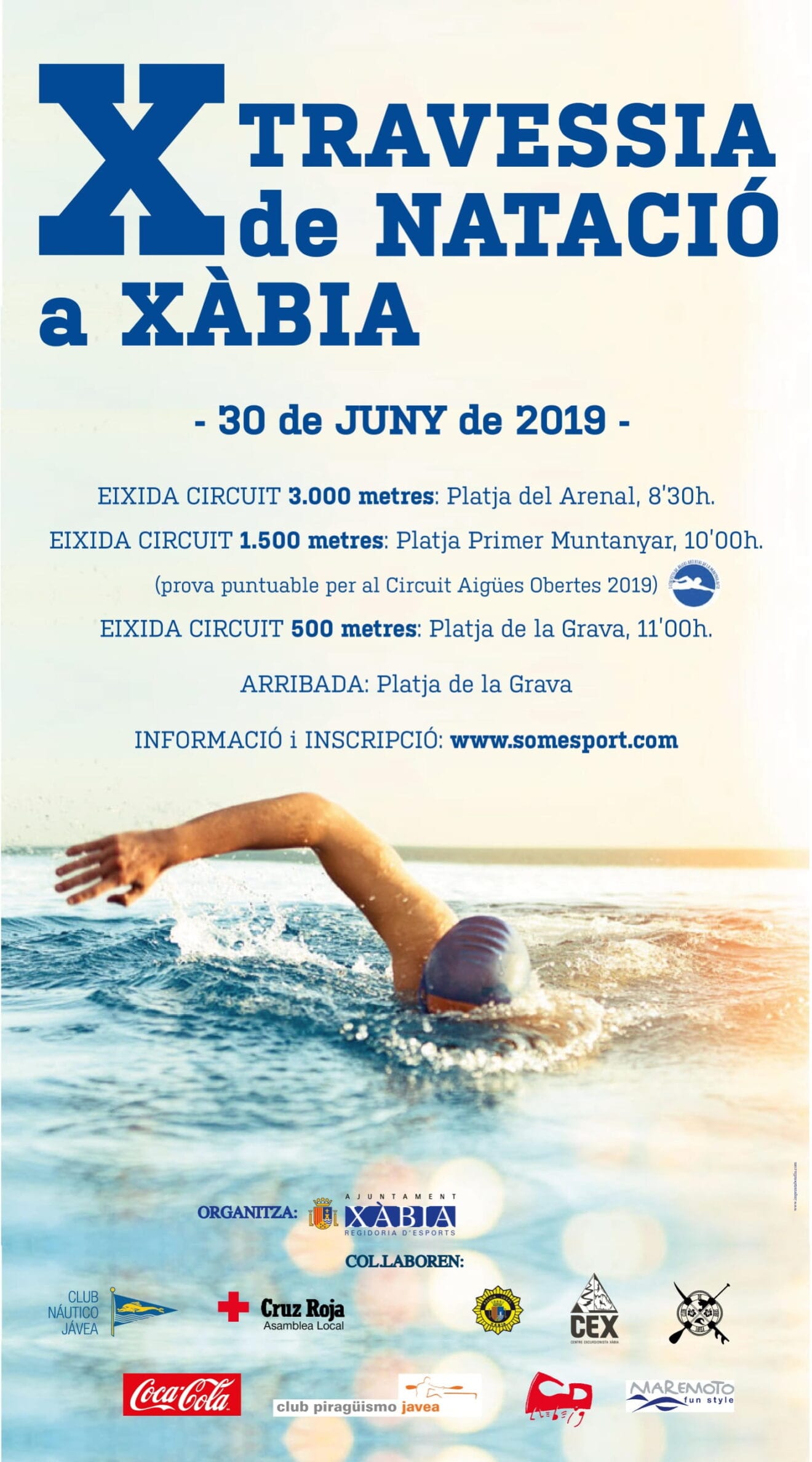 Cartel de la Travesía de Natación de Xàbia