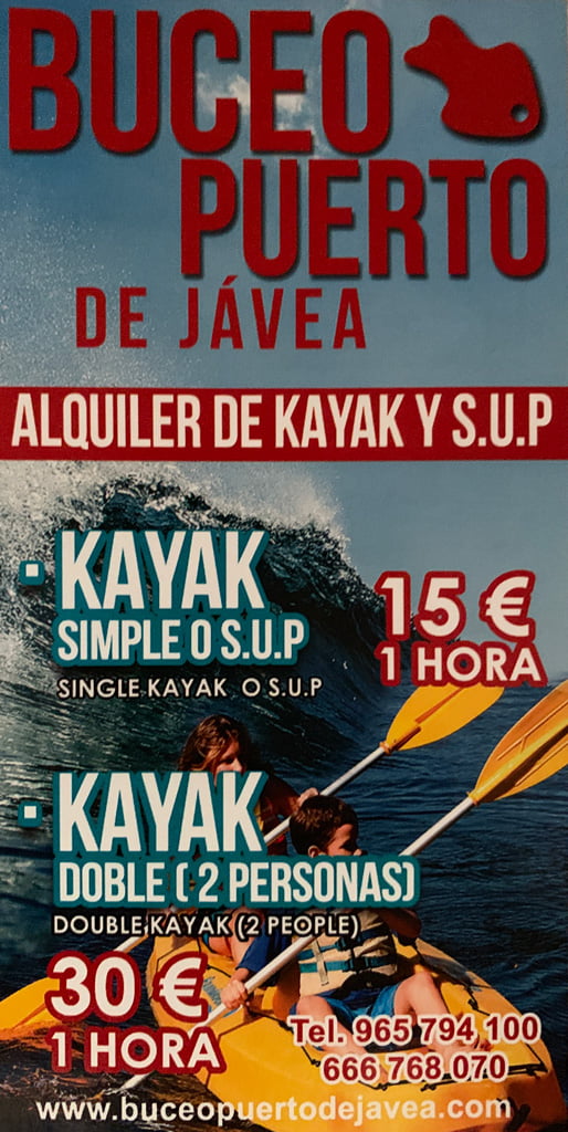 Noleggio kayak Jávea - Diving Puerto Jávea