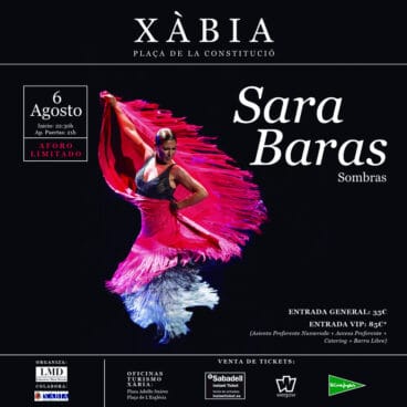 Cartel de la actuación de Sara Baras en Xàbia