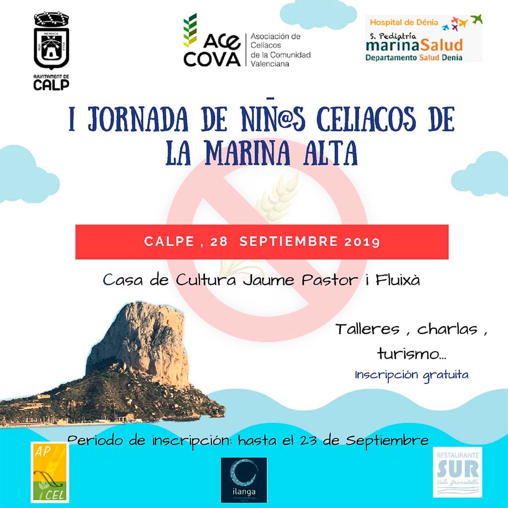 Imagen: Cartel de la I Convivencia de niños celíacos en la Marina Alta