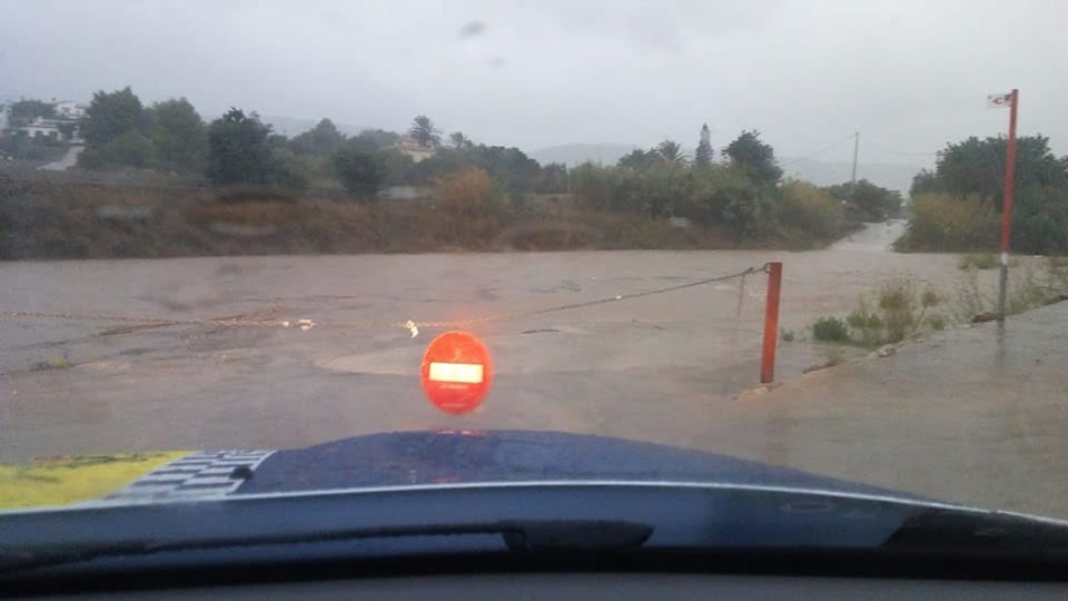 Imagen: Corte de tráfico en los accesos al Río Gorgos