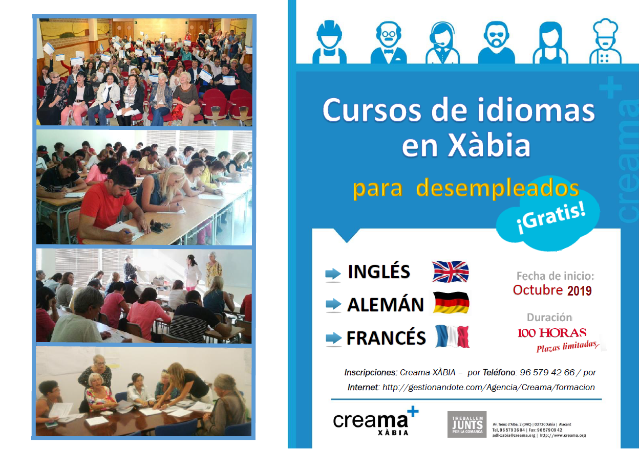 Imagen: cartel cursos idiomas 2019