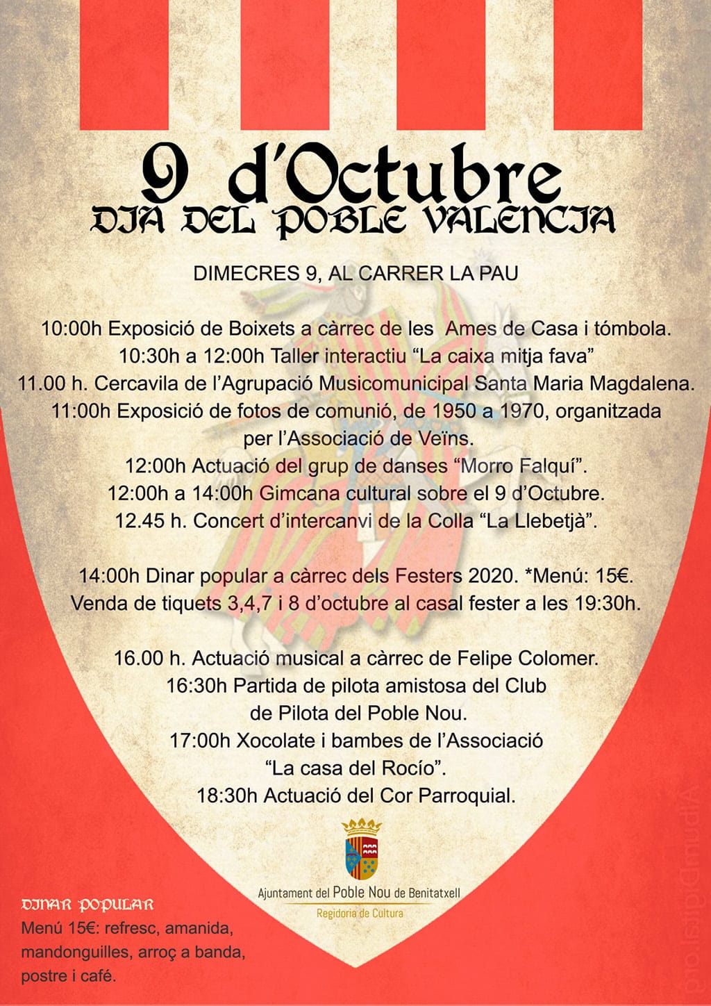 Imagen: Cartel de actividades de Benitatxell del 9 de octubre