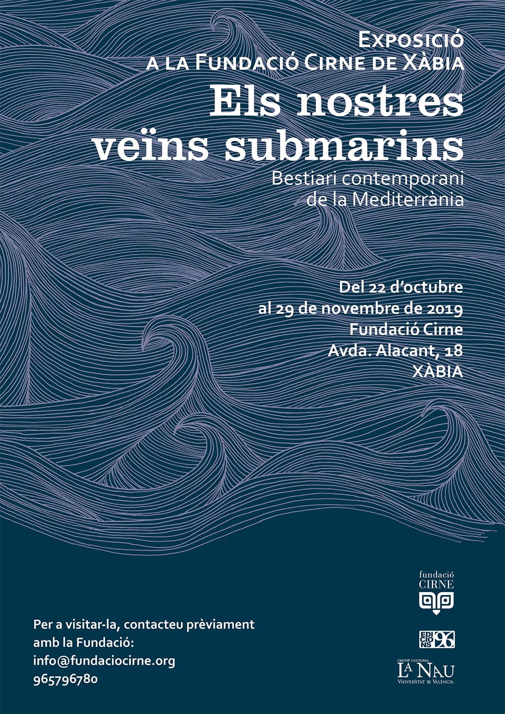 Imagen: Cartel de la exposición sobre fondos marinos en la Funación Cirne
