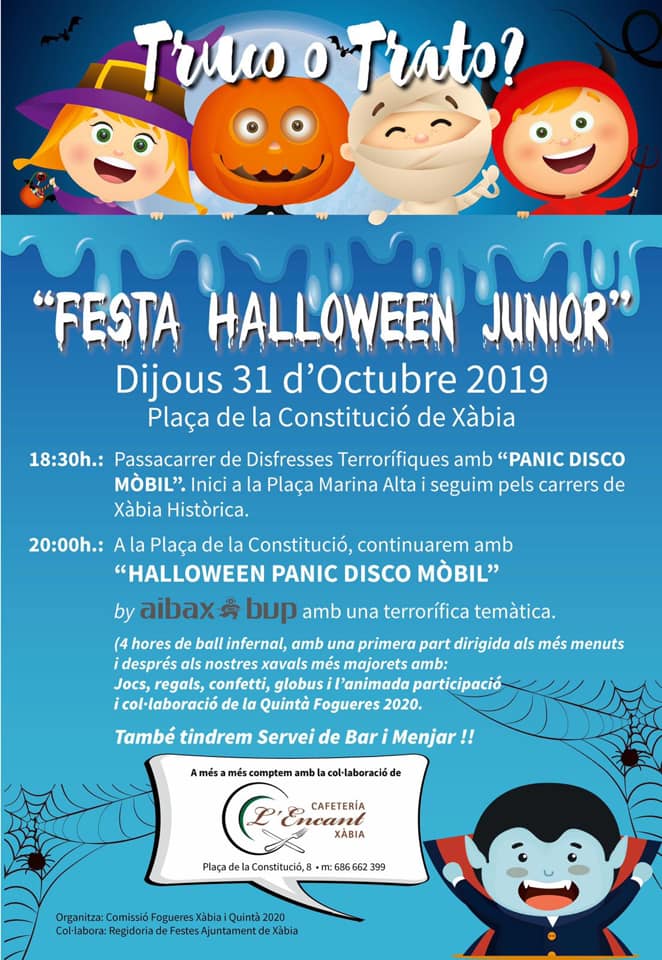Imagen: Cartel de la Fiesta de Halloween 2019 en Xàbia