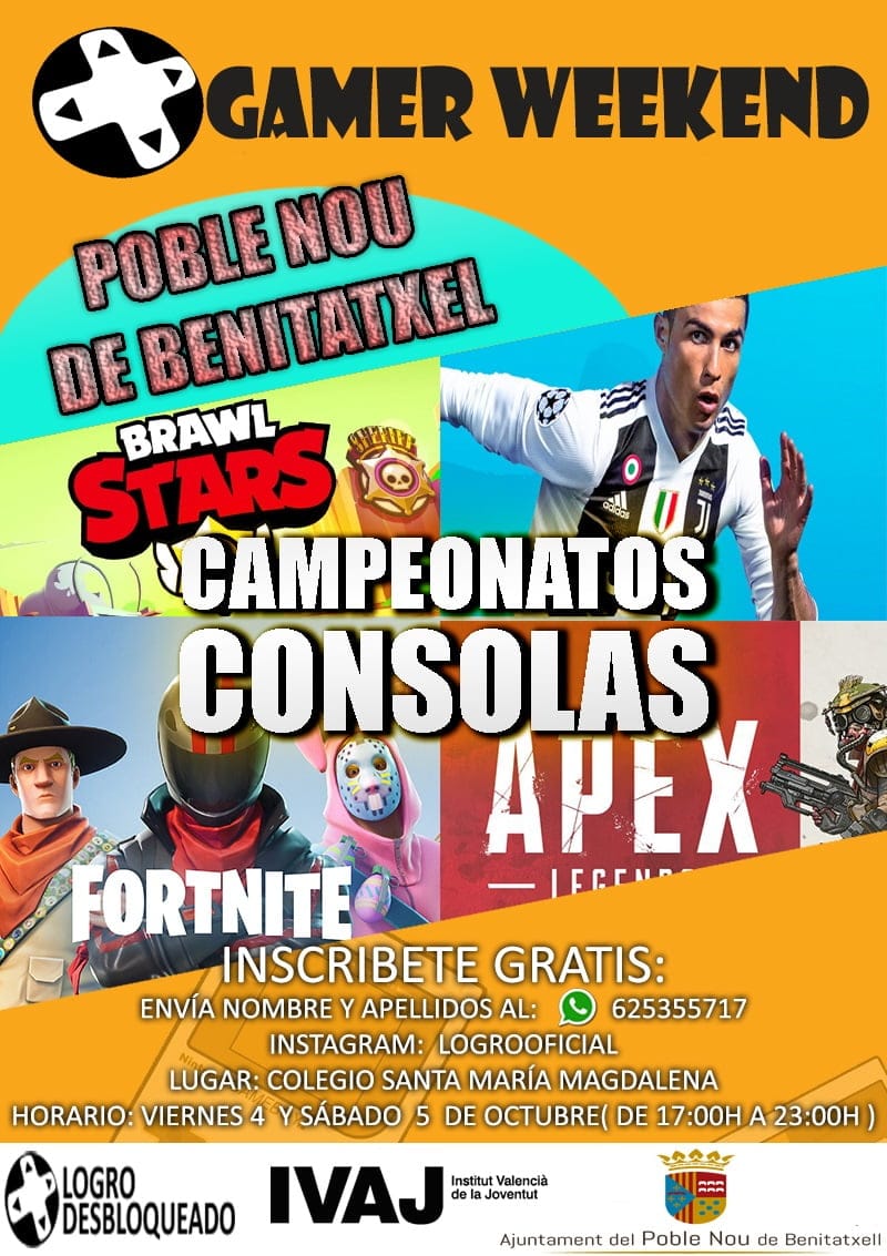 Imagen: Cartel del 'I Gamer Weekend' en Benitatxell