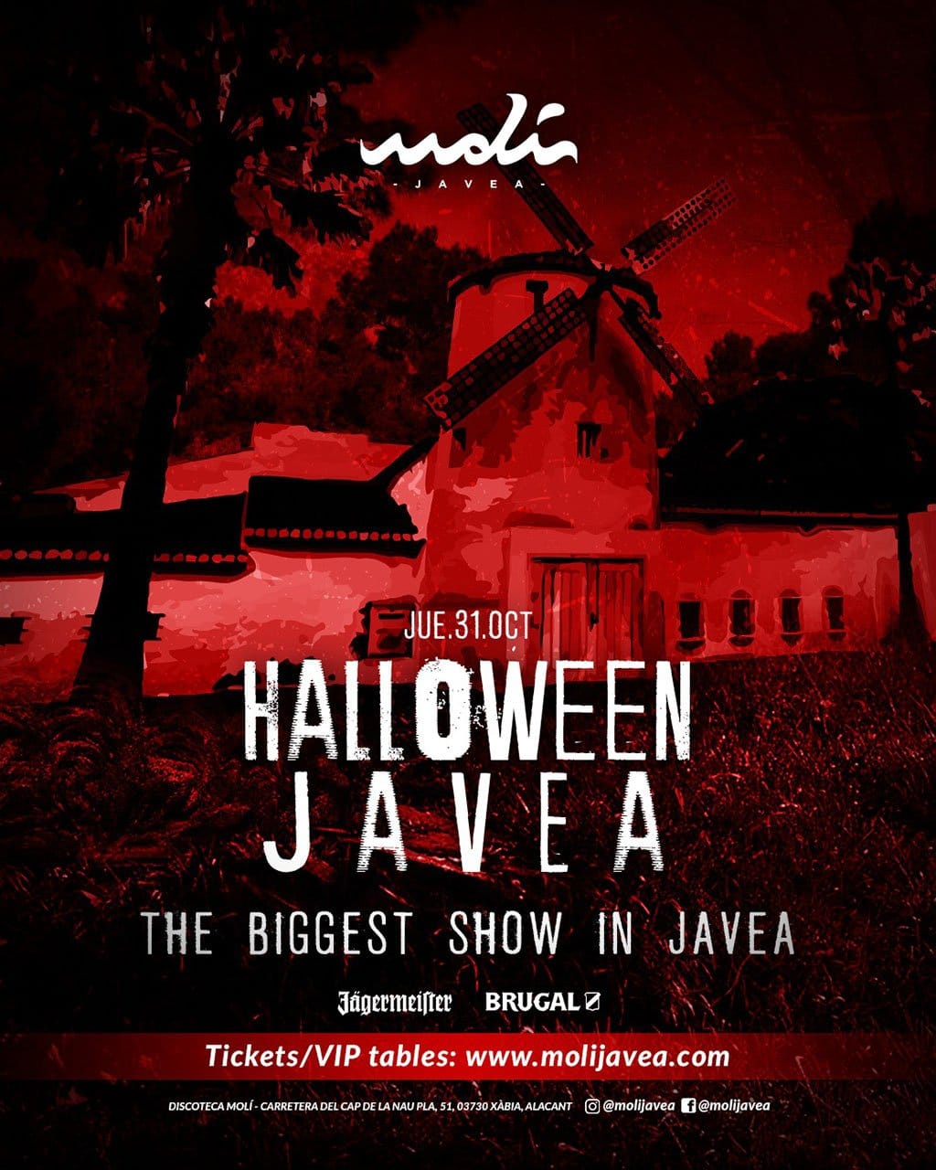 Imagen: Cartel Halloween Javea - Molí Jávea