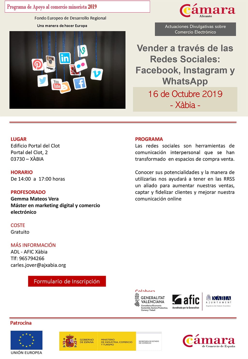 Imatge: Curs de xarxes socials a comerç minorista