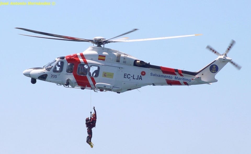 Imagen: Helicóptero de Salvamento Marítimo en un rescate