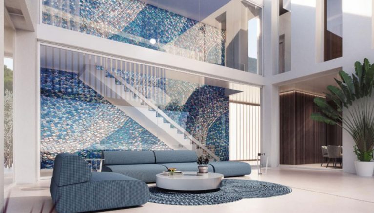 Mosaico central característico de um projeto habitacional de luxo em Dénia - Fine & Country Costa Blanca North