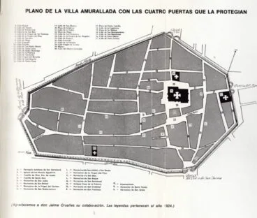 Plano de la villa de Xàbia amurallada
