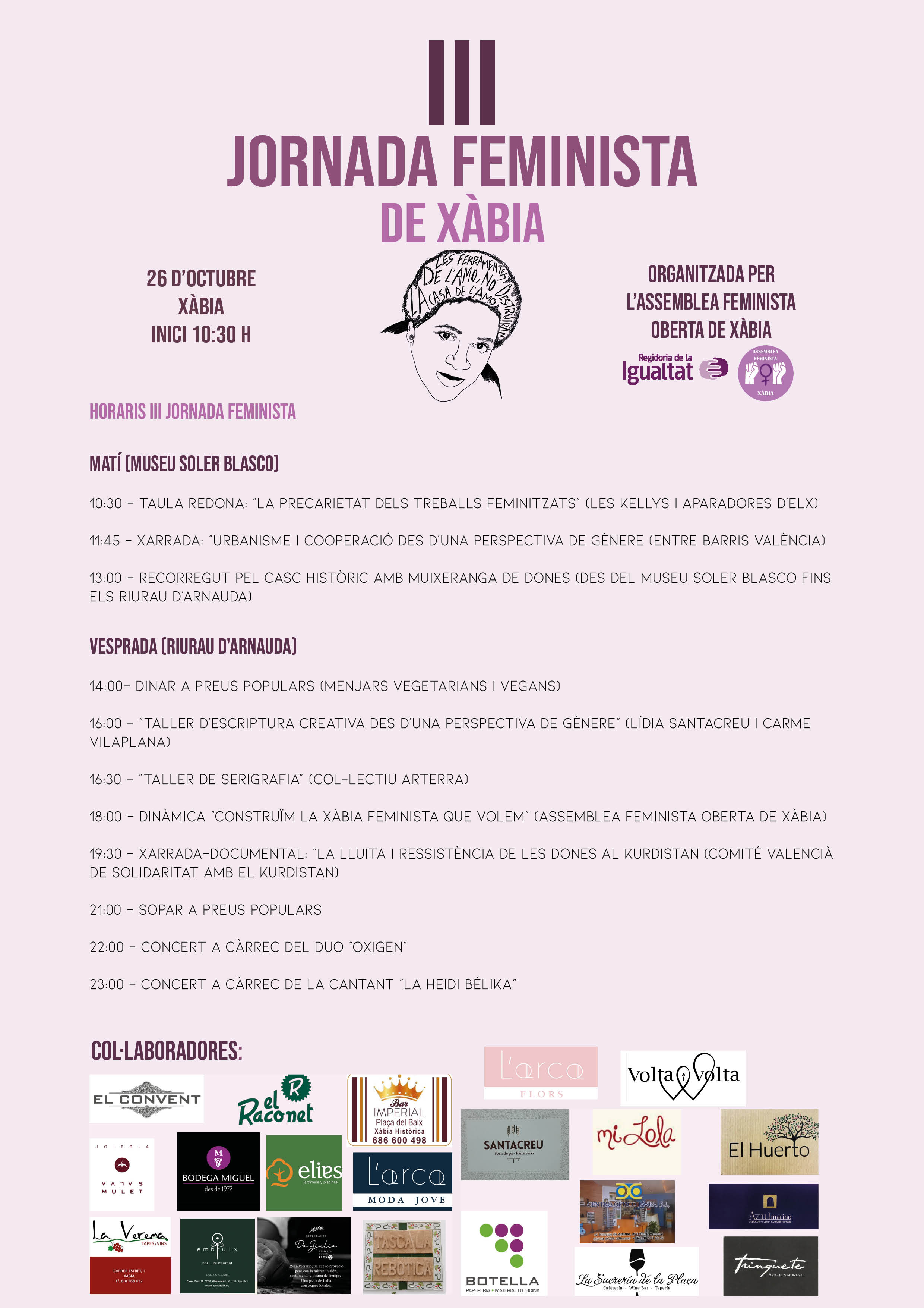 Imagen: Programación de la III Jornada Feminista