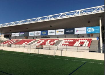Simulación de cómo quedará la grada del campo municipal de fútbol de Xàbia