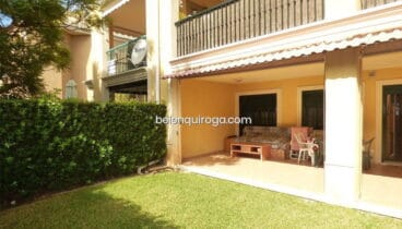 Terraza cubierta con salida al jardín – Inmobiliaria Belén Quiroga