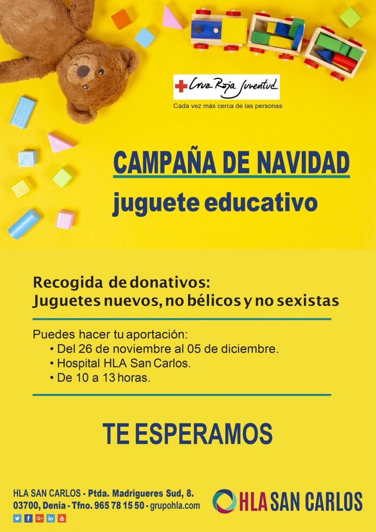 Campaña de Navidad de HLA San Carlos para recoger juguetes educativos