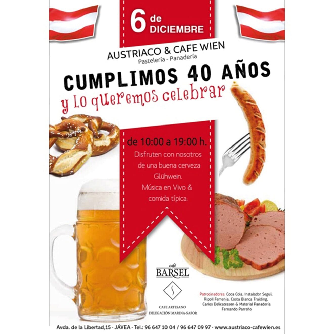 Cartel de aniversario de Austriaco Café Wien