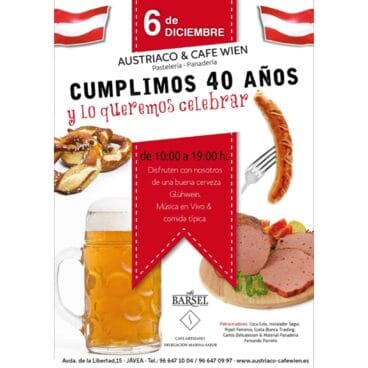 Cartel de aniversario de Austriaco Café Wien