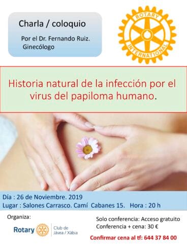 Cartel de la charla sobre el papiloma