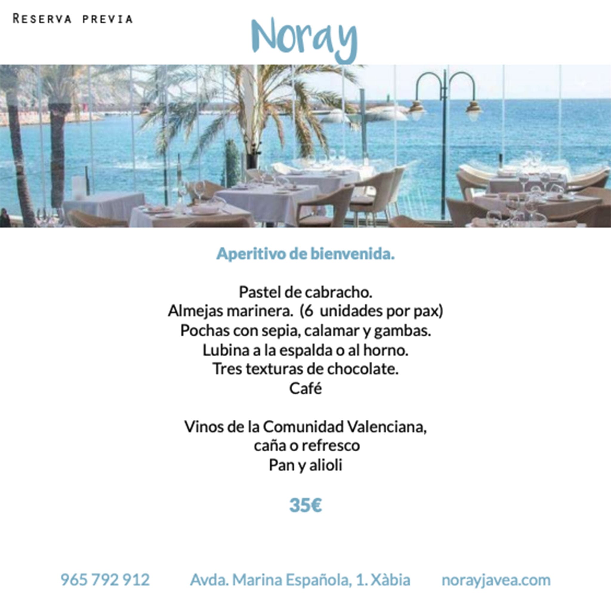 Imagen: Restaurante Noray participa en el evento gastronómico Xàbia al Plat Mariner 2019
