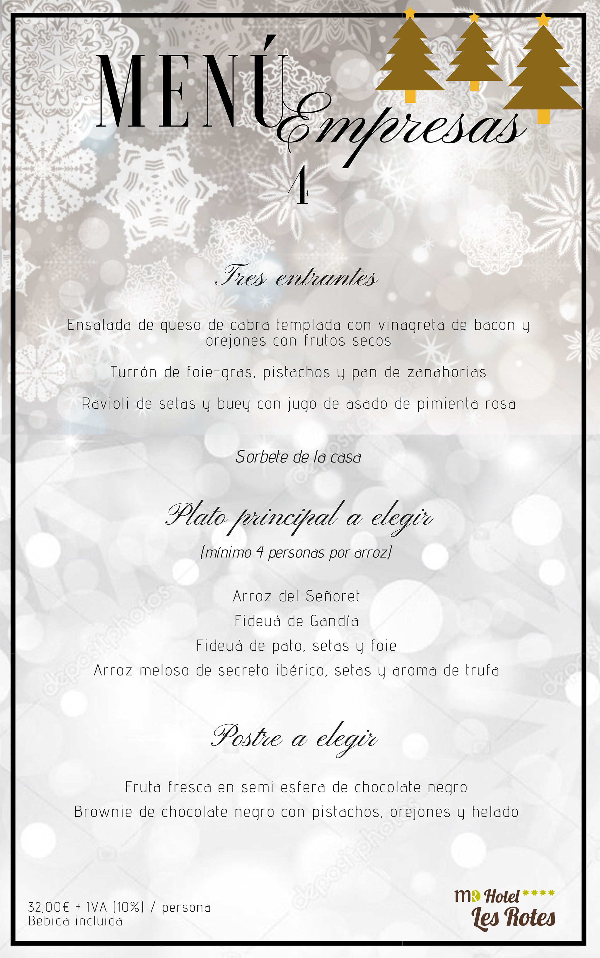 Imagen: Opción 4 de menú de empresa en el Hotel Les Rotes
