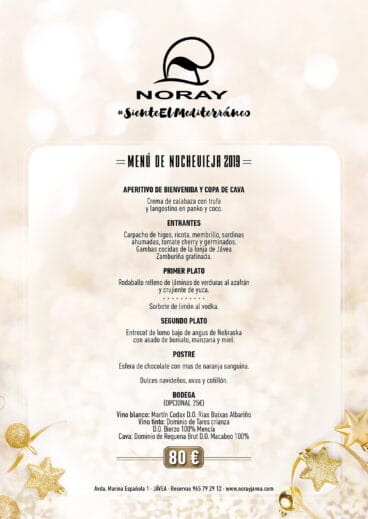 Menú de Nochevieja en Restaurante Noray