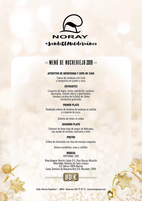 Imagen: Menú de Nochevieja en Restaurante Noray