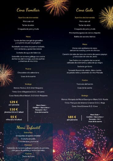 Menús gala y familiar – Hotel Dénia Marriott La Sella Golf Resort & Spa