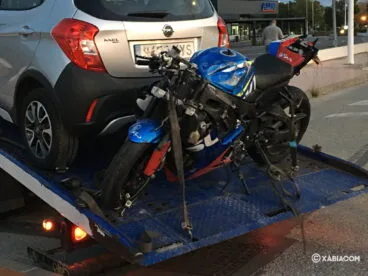 Estado de la moto accidentada