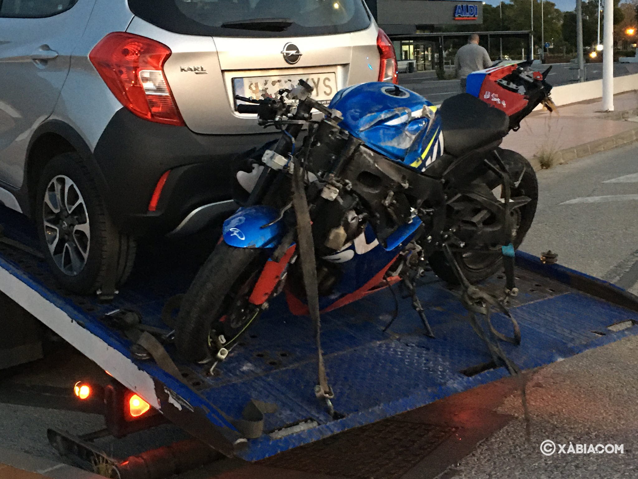 Imagen: Estado de la moto accidentada