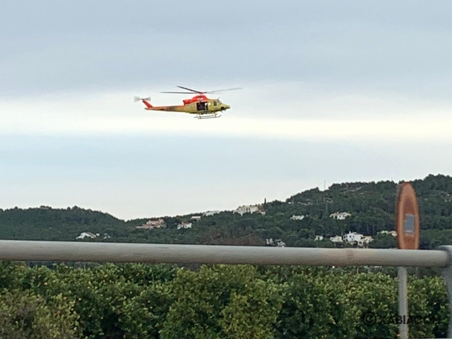 Imagen: Helicóptero del Consorcio de Bomberos durante la búsqueda
