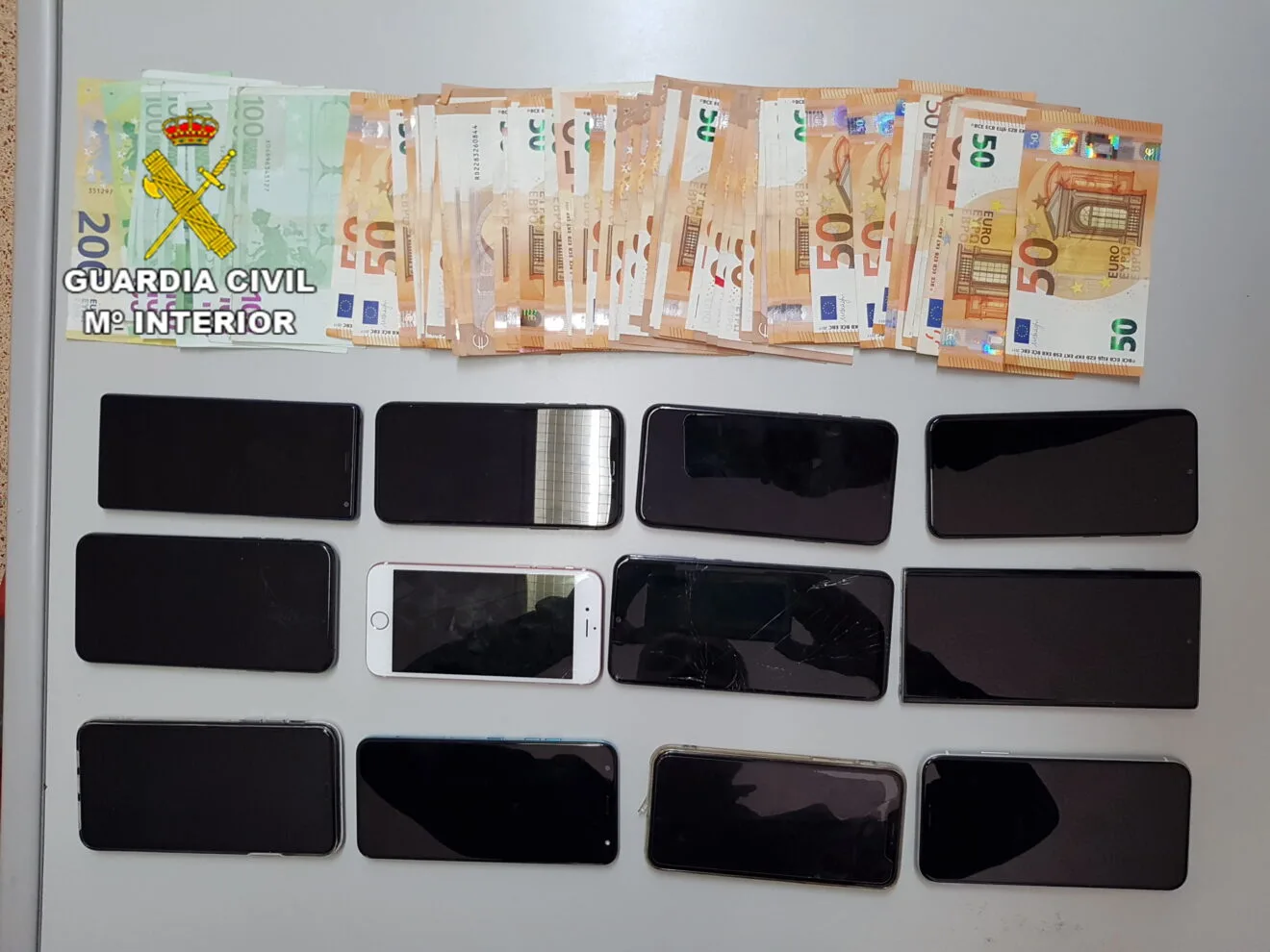Material intervenido en el momento de la detención