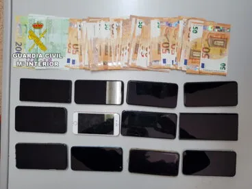 Material intervenido en el momento de la detención