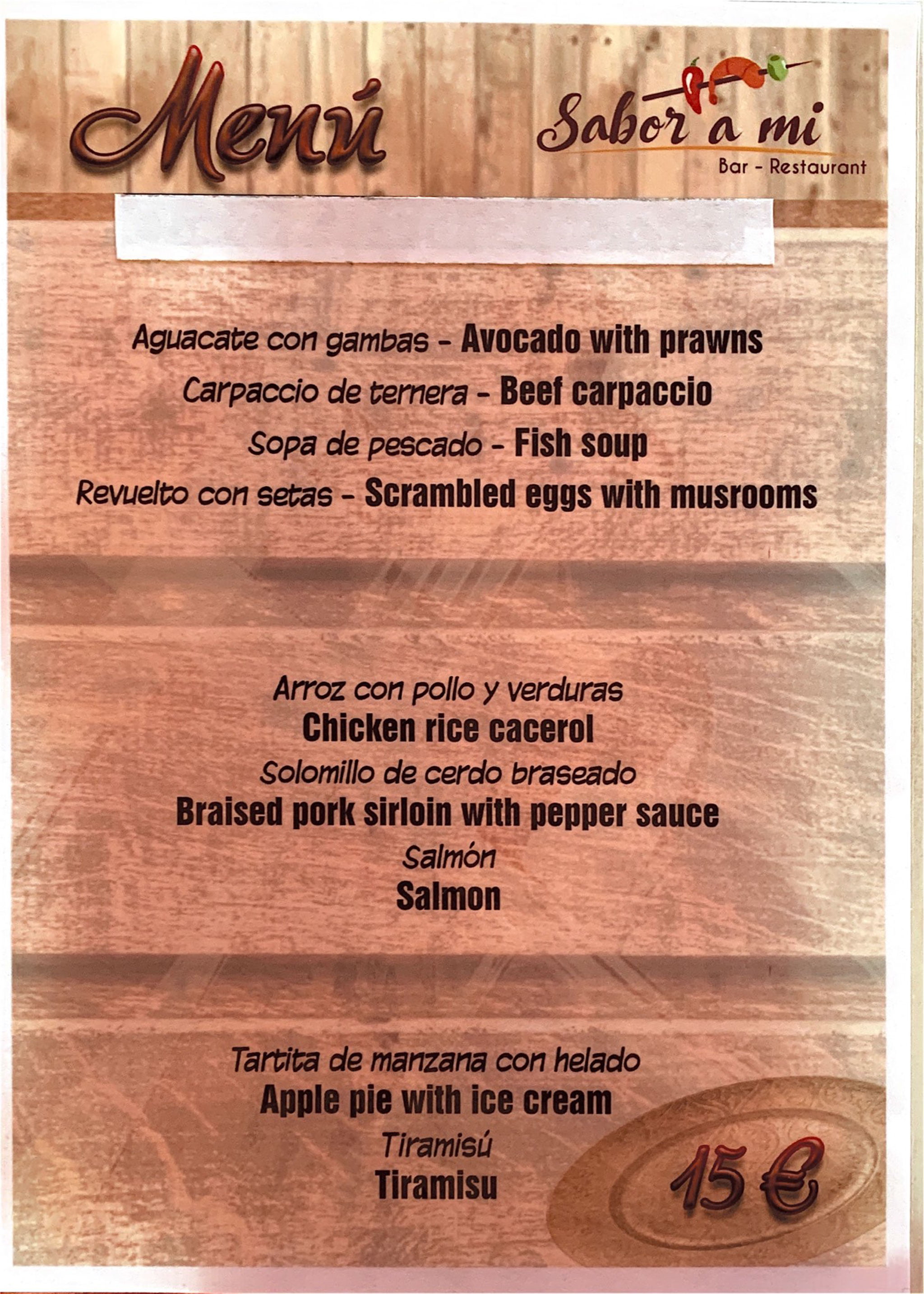 Imagen: Menú para empresas - Restaurante Sabor a mi