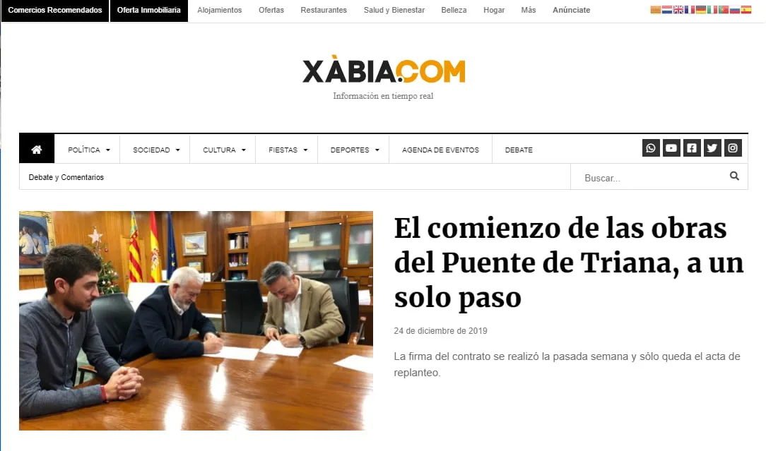 Nueva diseño de la cabecera de Xàbia