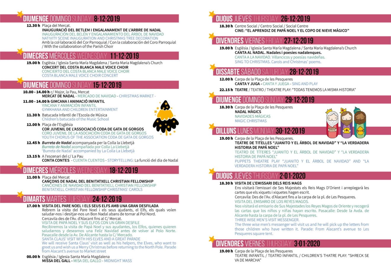 Programación Navidad El Poble Nou de Benitatxell