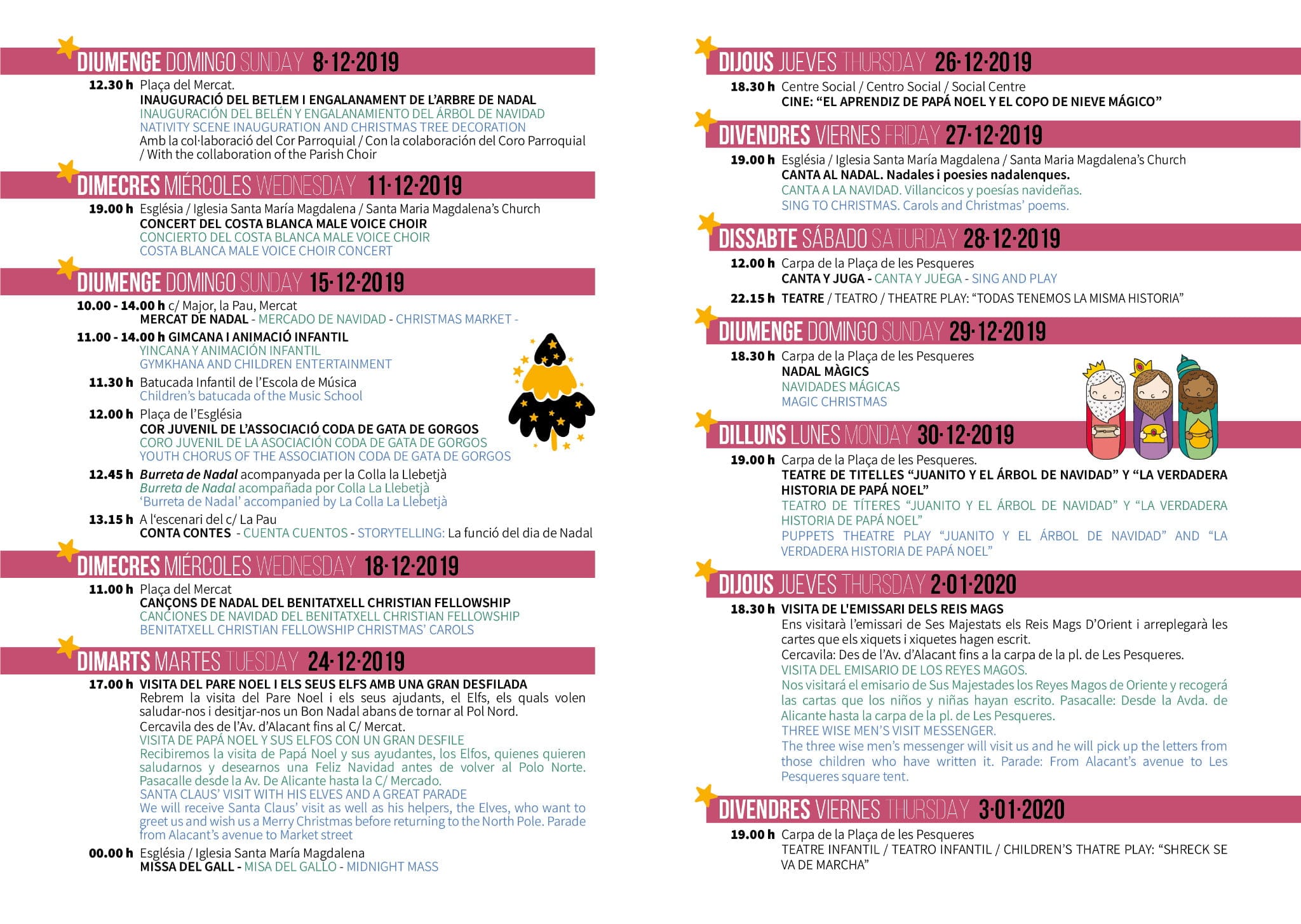 Imagen: Programación Navidad El Poble Nou de Benitatxell