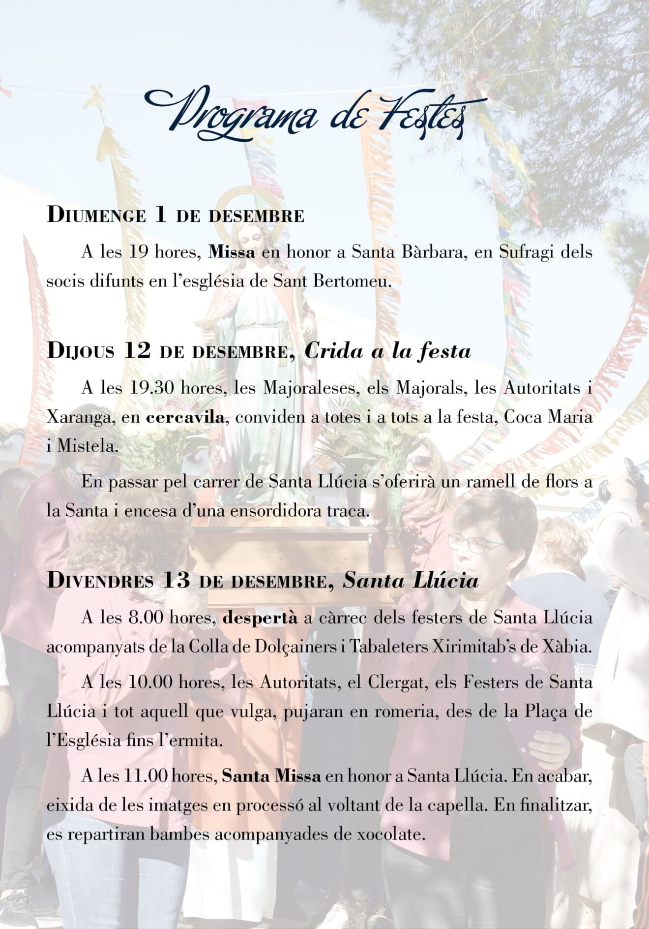 Programación Santa Llúcia 2019