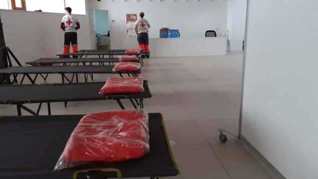 Imagen: Albergue habilitado por Cruz Roja