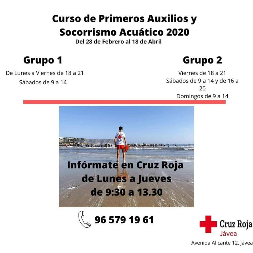 Curso de Socorrista y primeros auxilios de Cruz Roja Jávea
