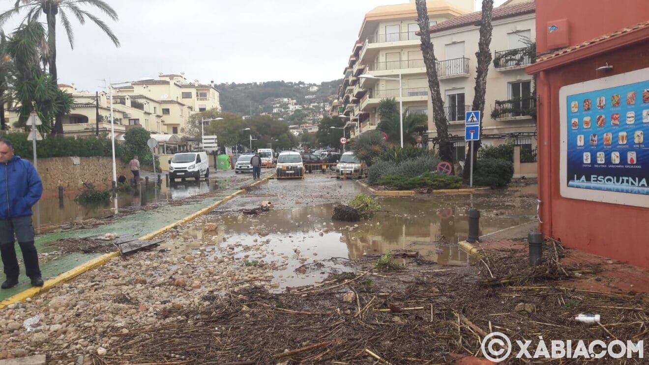 Destrozos en el inicio del Paseo de Marina Española