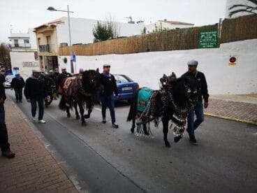 El Tiraset en el traslado del Pino de Sant Antoni