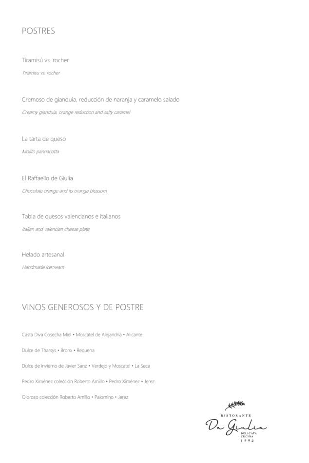 Imagen: Nueva carta de Restaurante Da Giulia, página 4