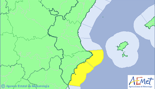 Imagen: Predicción de la AEMET para el viernes