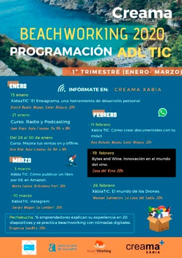 Cursos para emprendedores y empresas para el primer trimestre de 2020 en Creama Xàbia